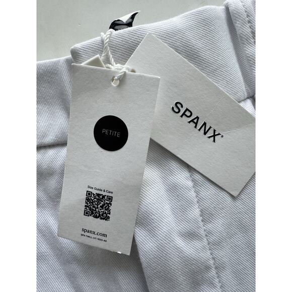SPANX Stretch Twill Wide Leg Crop Pants White Size Small petite - Picture 3 of 4